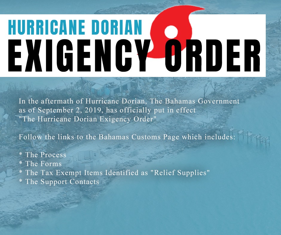 Hurricane Dorian Exigency Order Now in Effect