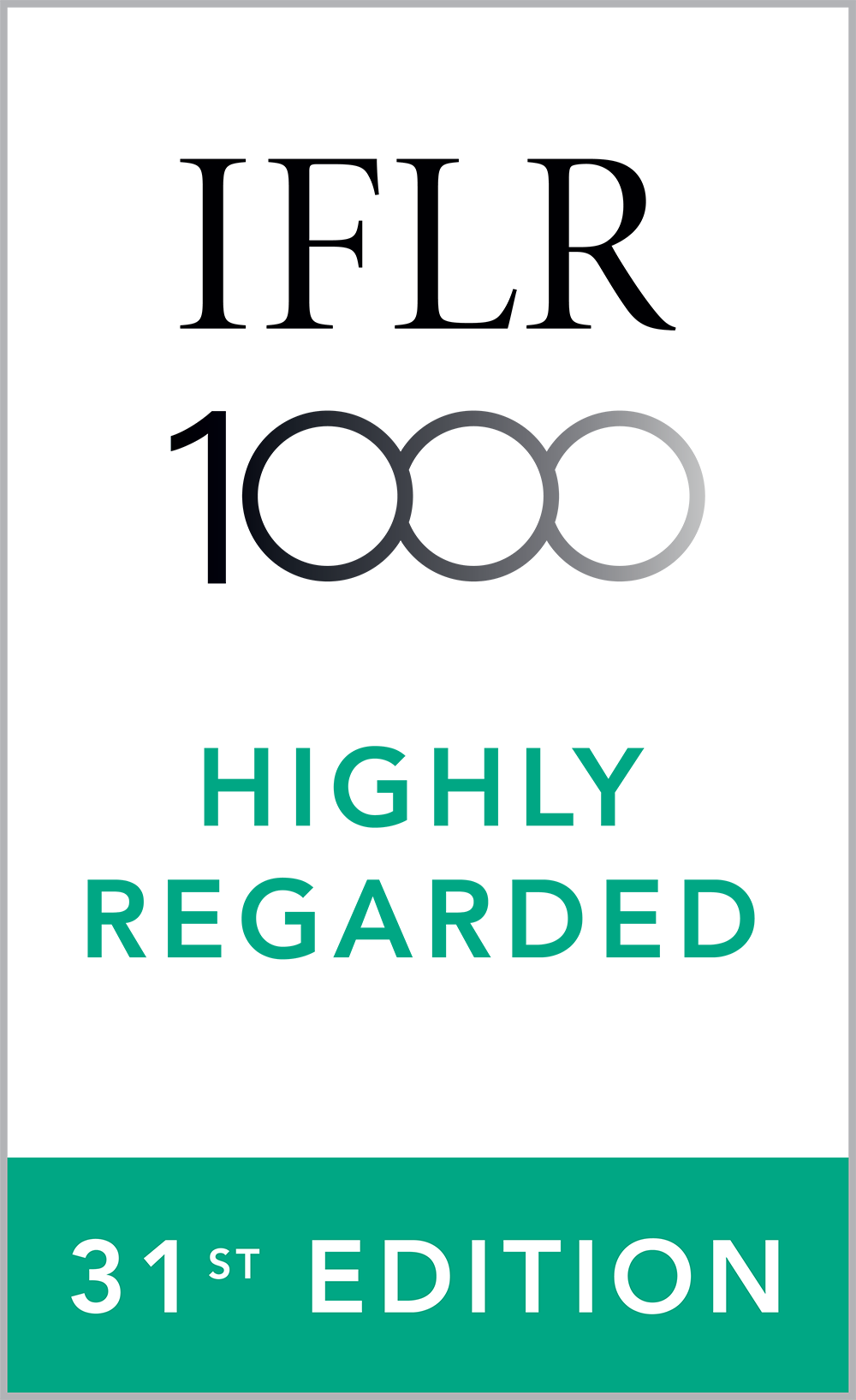 IFLR1000 Highly Regarded, 31st Edition (2021)